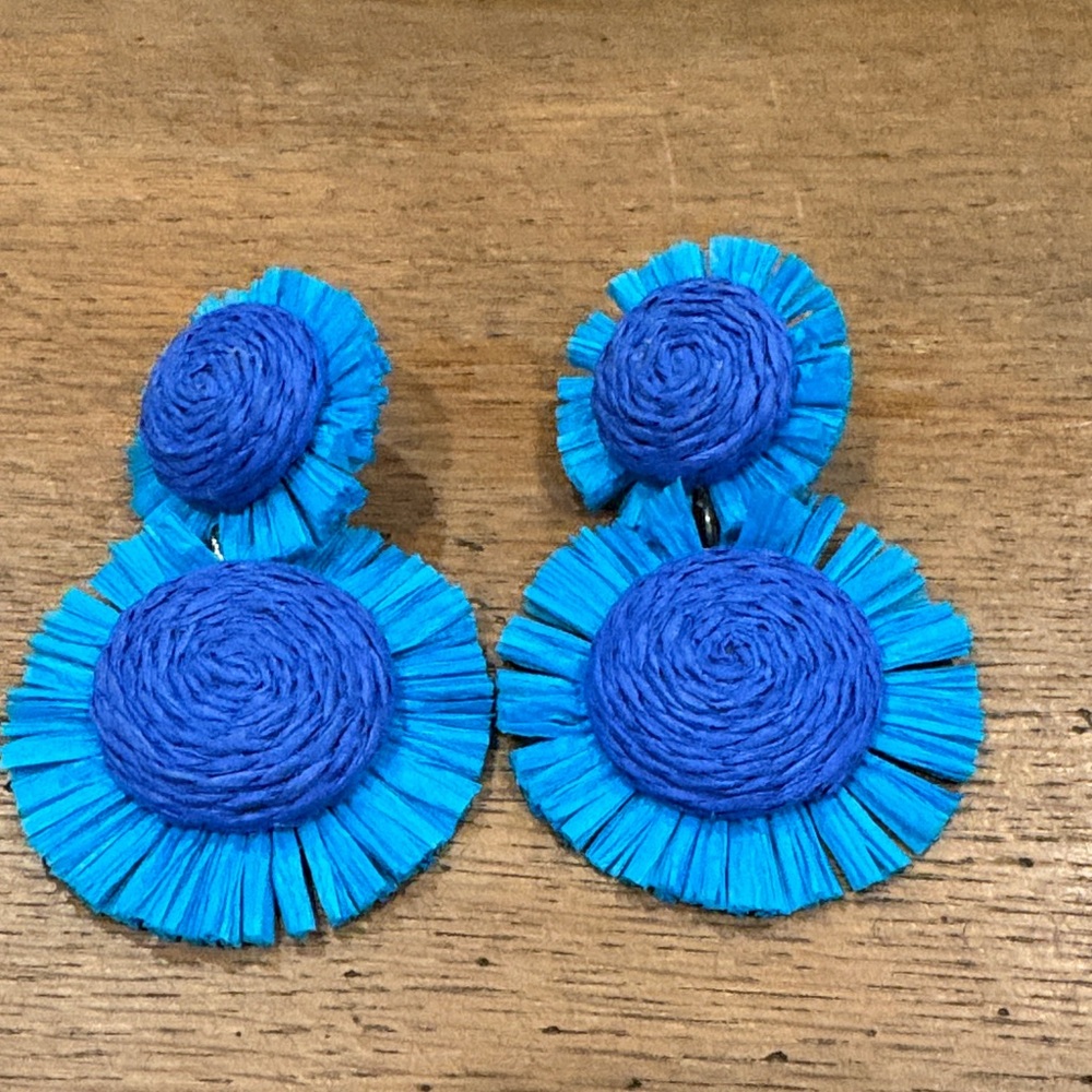 Vibrant Blue Statement Earrings